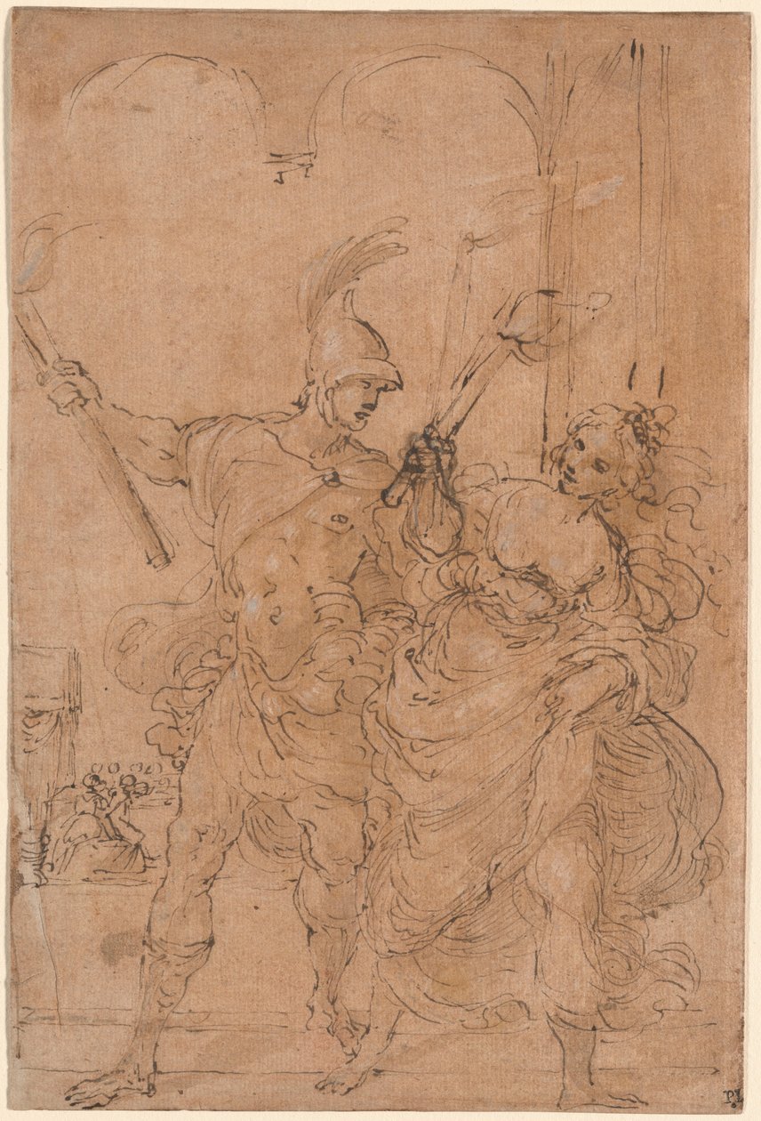 Alexander og Thaïs sætter ild til Persepolis af Lodovico Carracci