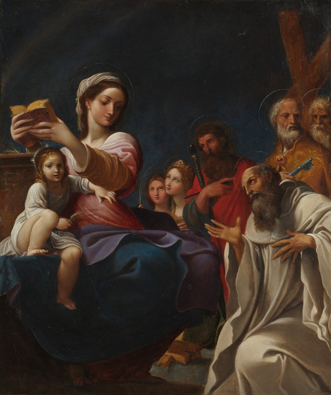 Madonna og barn med hellige, 1607. af Lodovico Carracci
