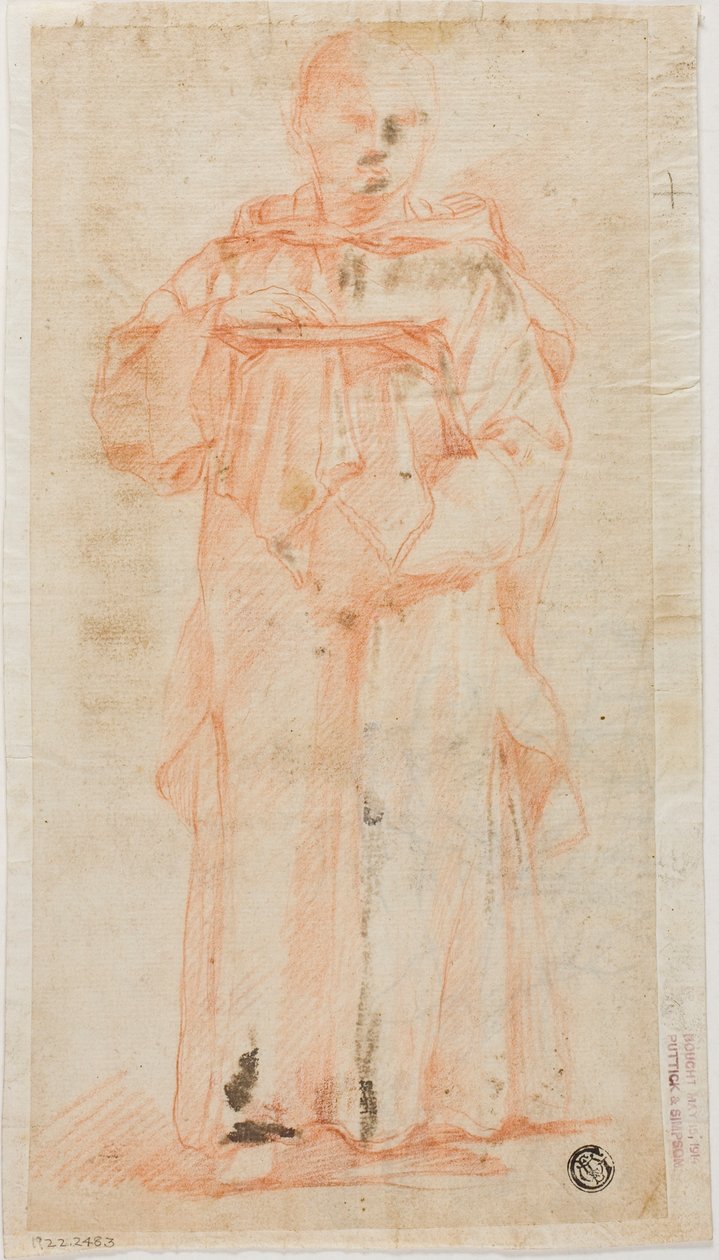 Stående Munk Holding Vært og Palen af Lodovico Carracci