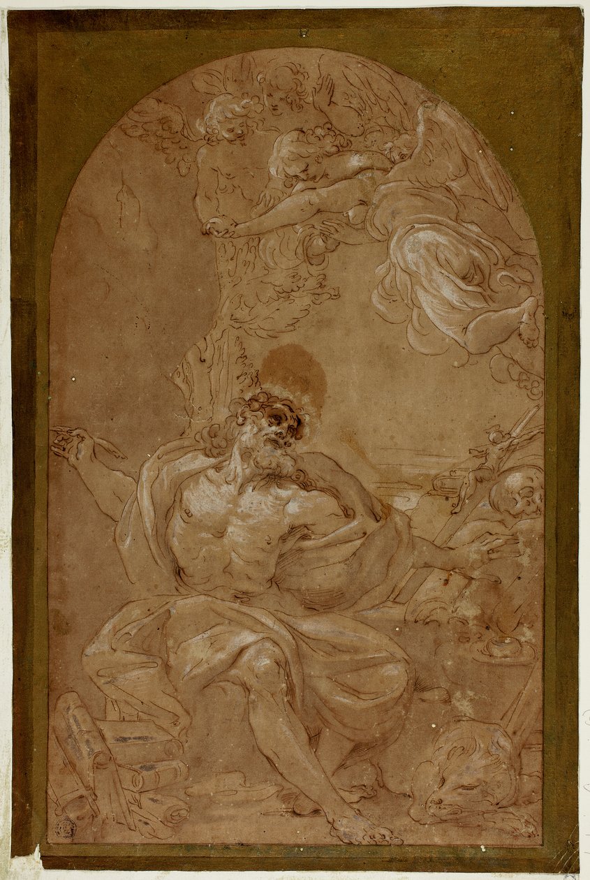 Studie for Saint Jerome af Lodovico Carracci
