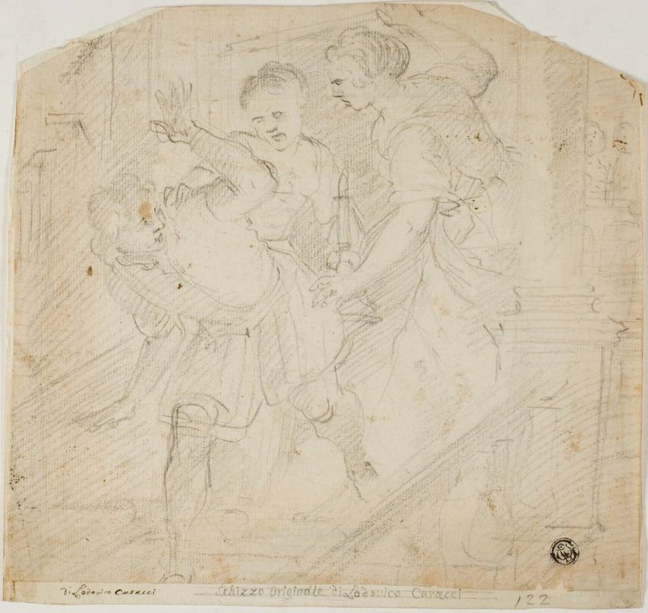 To kvinder jagter en mand af Lodovico Carracci