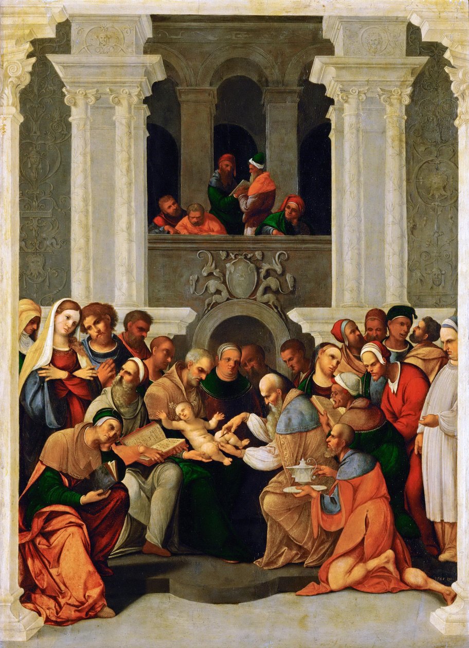 Renaissance: The Circumcision of Christ - Die Beschneidung Christi af Mazzolino, Ludovico (1480-1528) af Lodovico Mazzolino