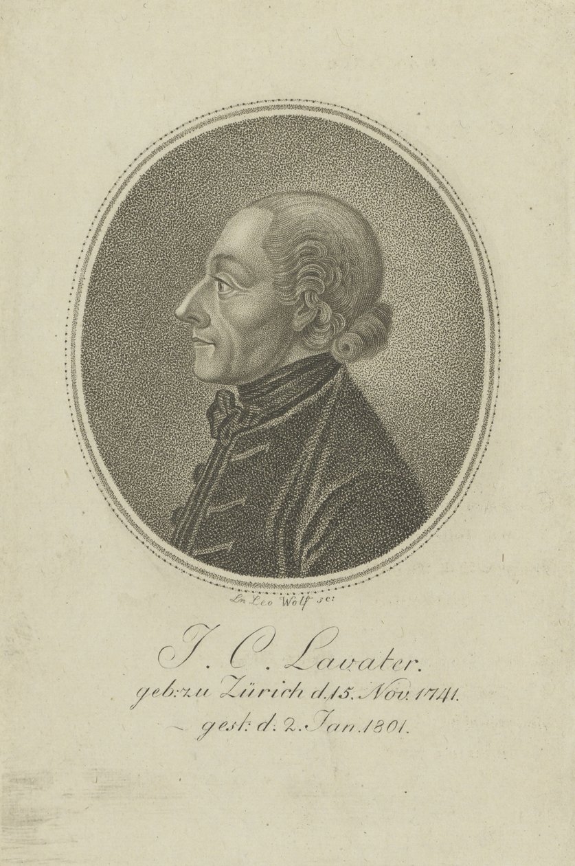Portræt af digteren og fysiognomen Johann Kaspar Lavater 1741-1801, ca. 1810. af Loeser Leo Wolf