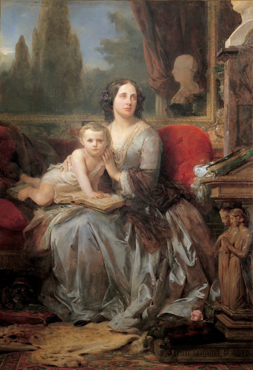 Maria Brignole-Sale, hertuginde af Galliera, med sønnen Filippo af Léon Cogniet