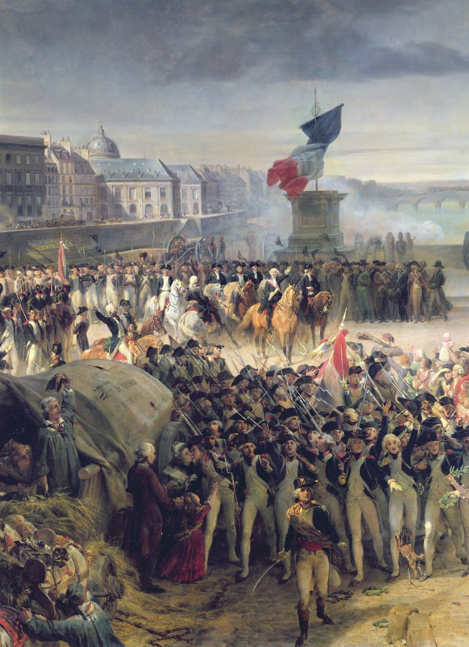Garde Nationale de Paris tager af sted for at slutte sig til hæren i september 1792, ca. 1833-36 (detaljer fra 34104) af Léon Cogniet