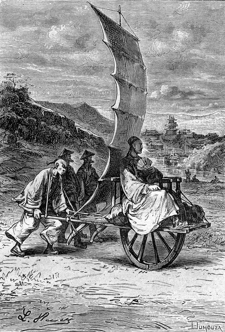 Illustration til Jules Verne "En kinamands trængsler i Kina" af Léon Benett