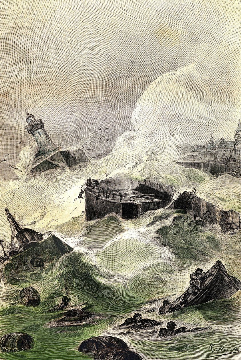 illustration af Jules Vernes roman "L