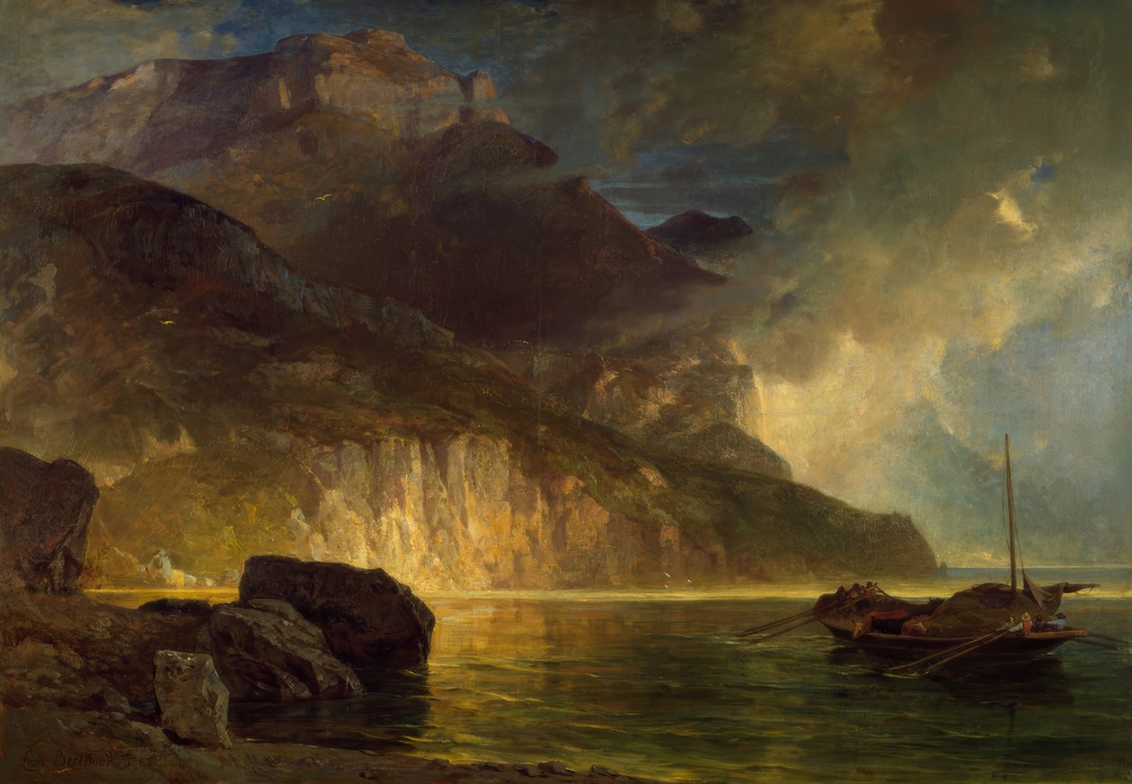 Frohnalpstock ved bredden af Vierwaldstättersee under tordenvejr af Léon Berthoud