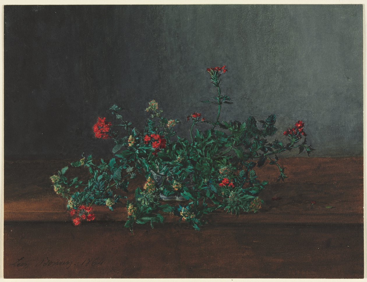 Stilleben med vilde blomster, 1864. af Léon Bonvin