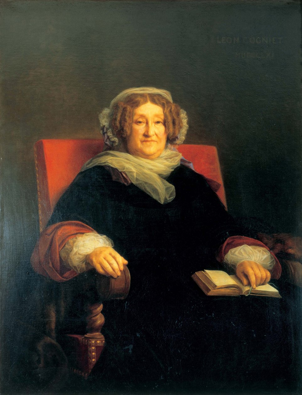 Portræt af Madame Clicquot, født Ponsardin 1777-1866, mellem 1851 og 1860. af Léon Cogniet