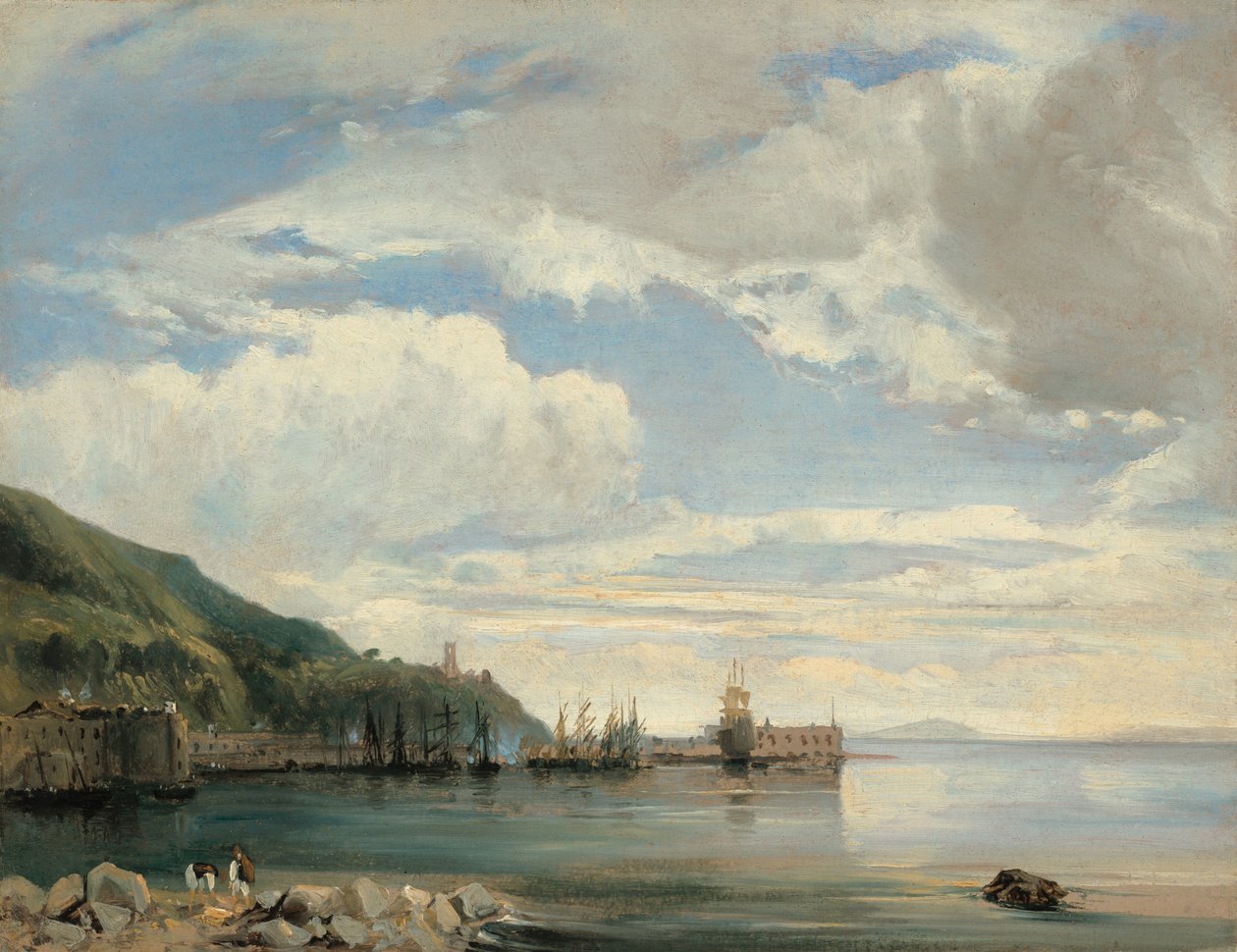 Ved Napoli-bugten, ca. 1830. af Léon François Antoine Fleury