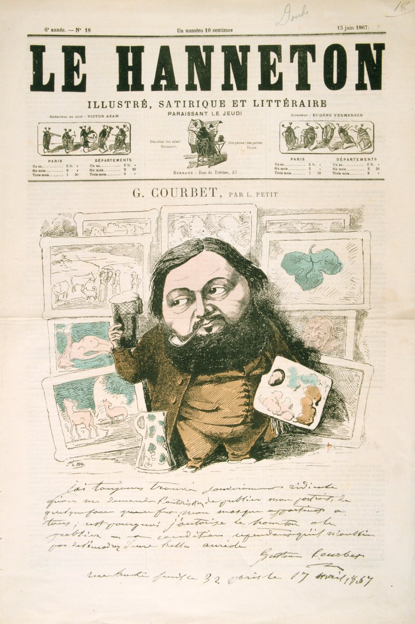 Gustave Courbet, fransk maler, 1867 af Léonce Justin Alexandre Petit