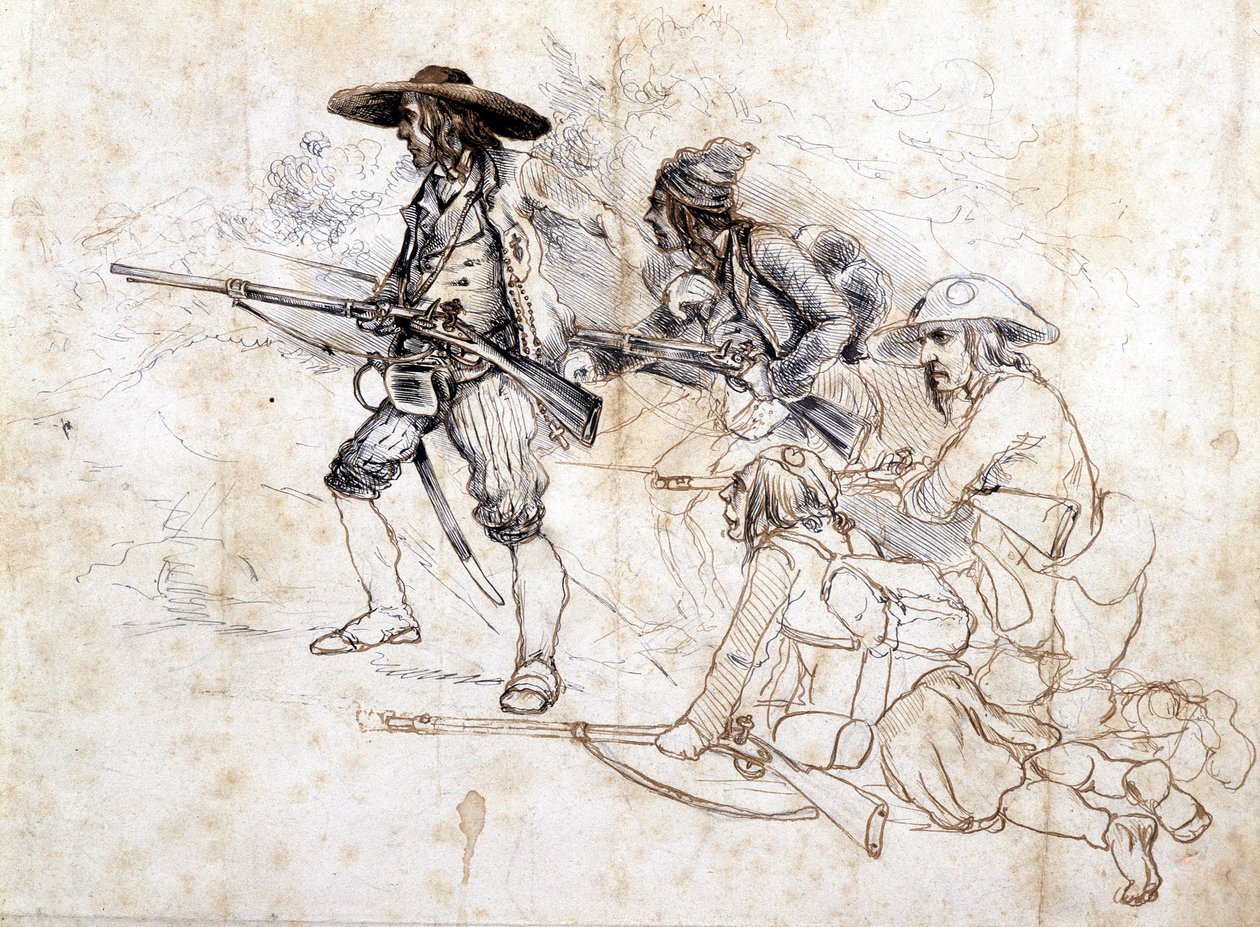 Chouan-soldater - tegning af Léonce Pepetit, B.M. de Dinan af Léonce Justin Alexandre Petit