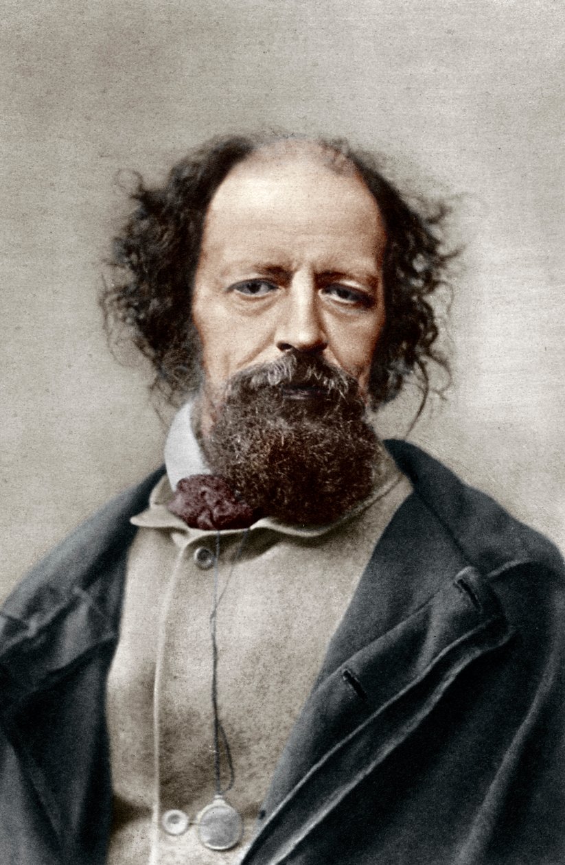 Alfred, Lord Tennyson, digterpristager i Det Forenede Kongerige, c1867. af London Stereoscopic and Photographic Co