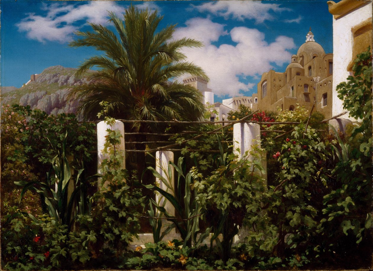 Garden of an Inn, Capri af Frederic Leighton
