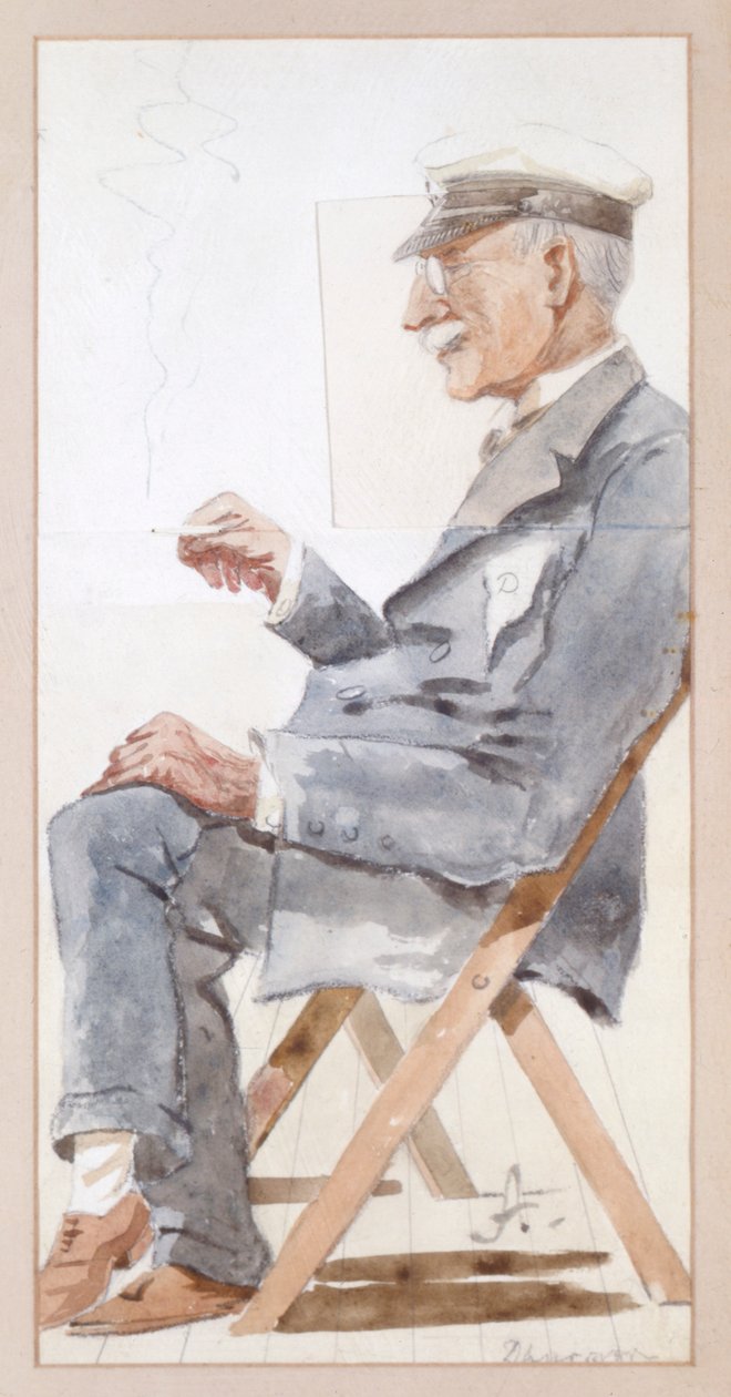 Portræt af Windham, 4. jarl af Dunraven, begyndelsen af det 20. århundrede (akvarel) af Lord Arnold Albermarle