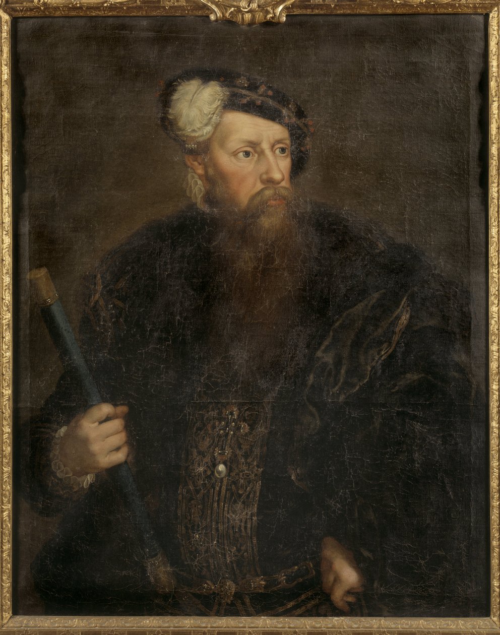 Gustave I Vasa de Suede - Portræt af kong Gustav I af Sverige (1496-1560), af Pasch, Lorenz, den yngre (1733-1805). Olie på lærred, ca. 1768. Mål: 98,5x78,5 cm. Nationalmuseum Stockholm af Lorens the Younger Pasch