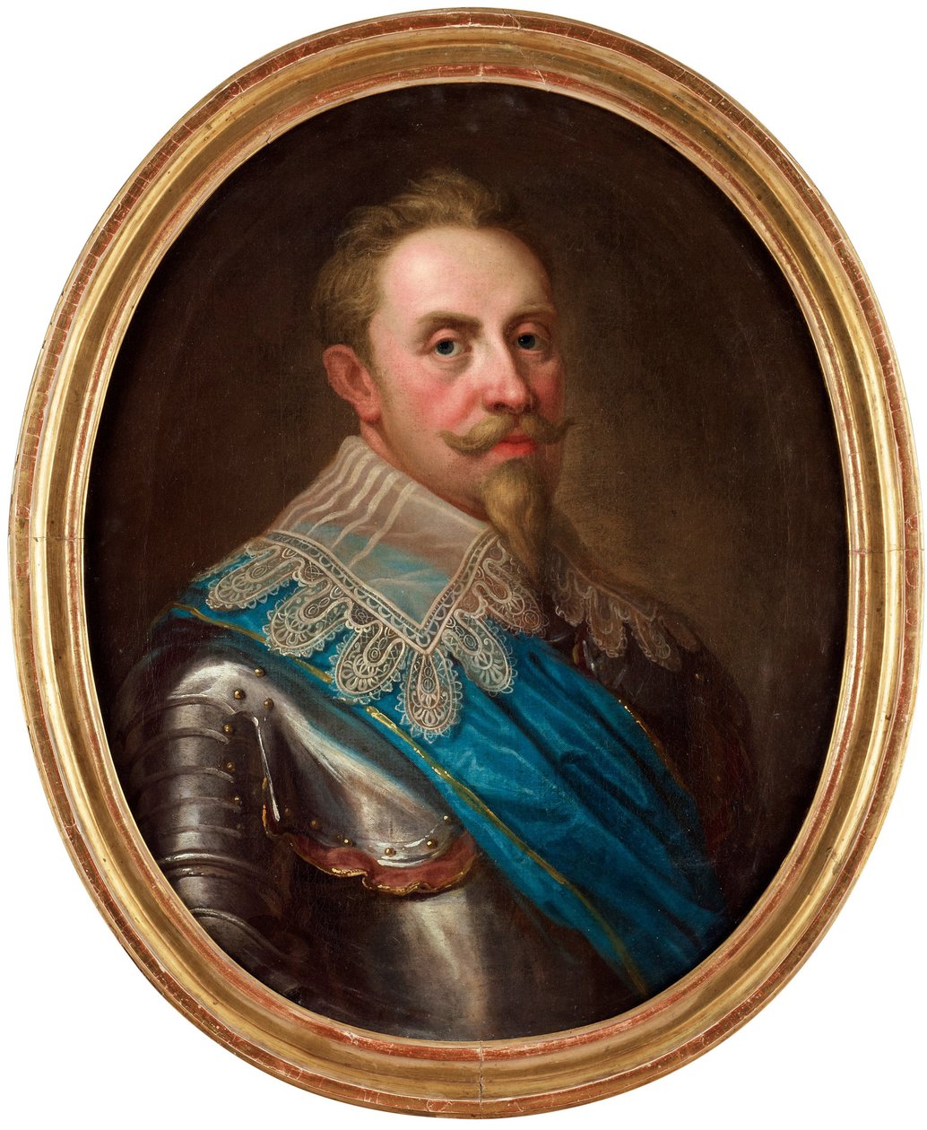 Portræt af Gustave II Adolf af Sverige (kendt som den Store eller Nordens løve af Lorens the Younger Pasch