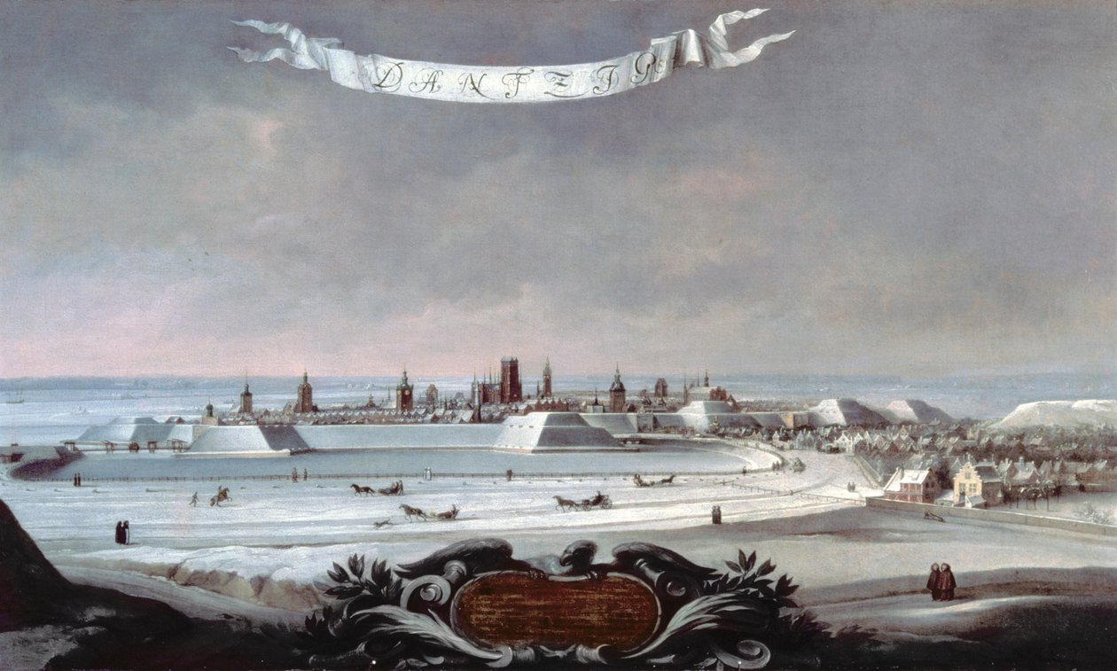 Udsigt over Gdansk om vinteren af Lorenz Strauch