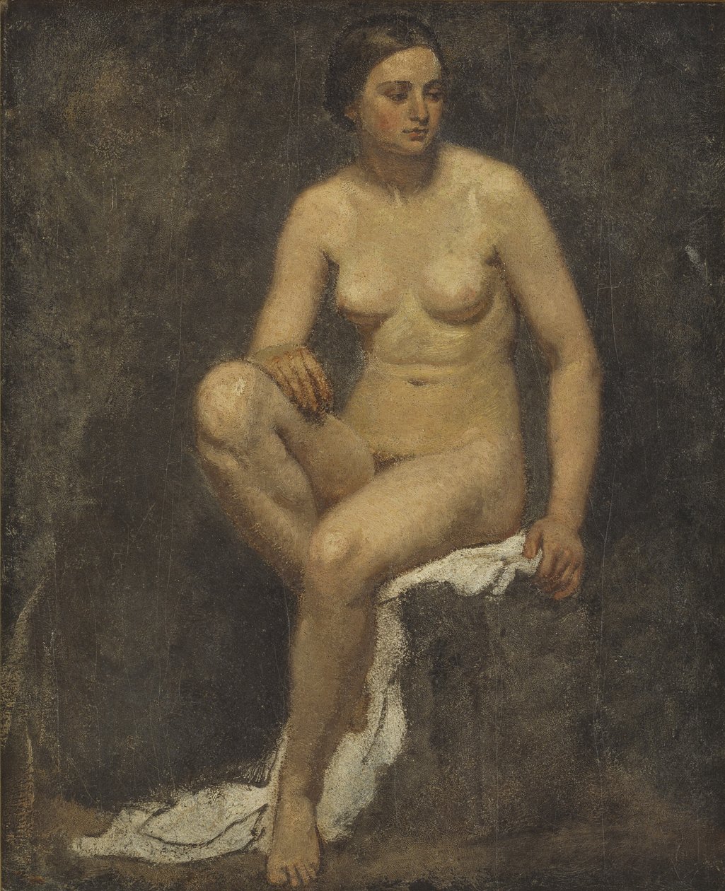Kvindelig nøgen i studiet til Thomas Couture af Lorenz Frølich