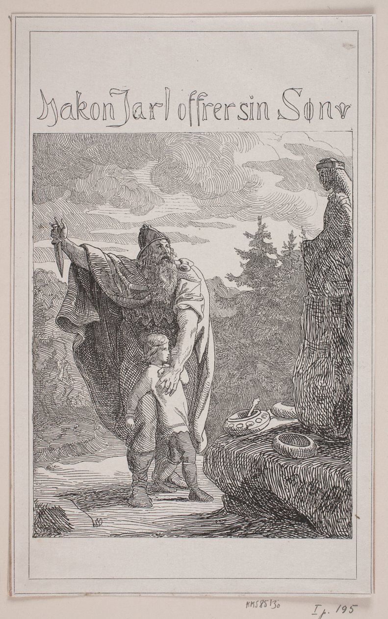 Hakon Jarl ofrer sin søn af Lorenz Frølich
