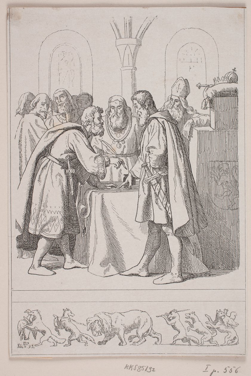 Illustration til "Kristoffer den anden. Rigets fuldkomne Opløsning" af Lorenz Frølich