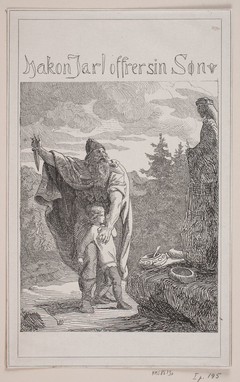 Hakon Jarl ofrer sin søn af Lorenz Frølich