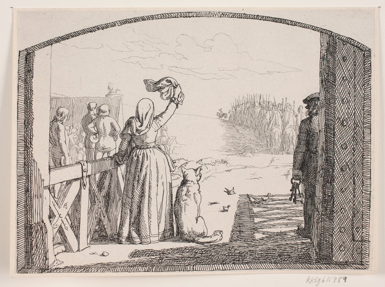Illustration til Adam Oehlenschlägers digt "De to kirketårne" af Lorenz Frølich