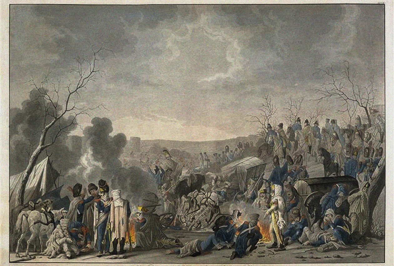 Tilbagetrækning af Grande Armée fra Moskva i 1812, 1813 af Lorenz Rugendas