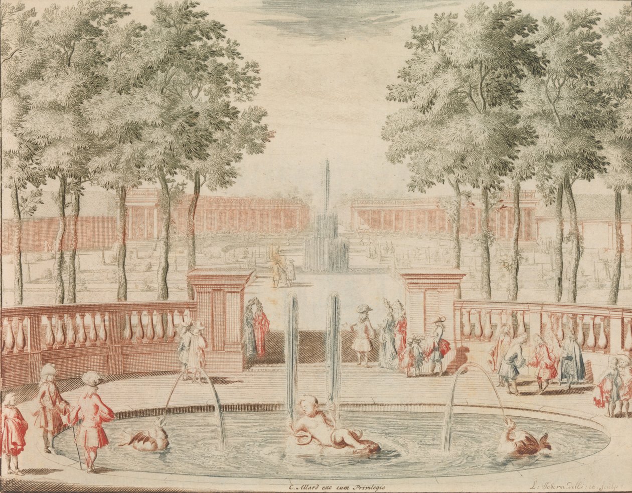 The Fountain of Hercules, med den af ​​Groote Sprong, foran 