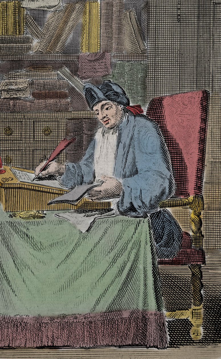 Portræt af Hercules Savinien Cyrano dit Cyrano de Bergerac, fransk forfatter af Lorenz Scherm