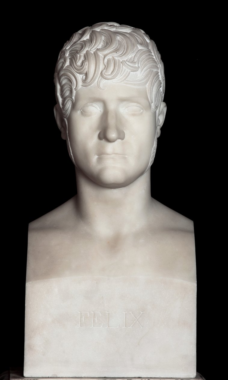 Buste af Felix Baciocchi (marmor) af Lorenzo Bartolini