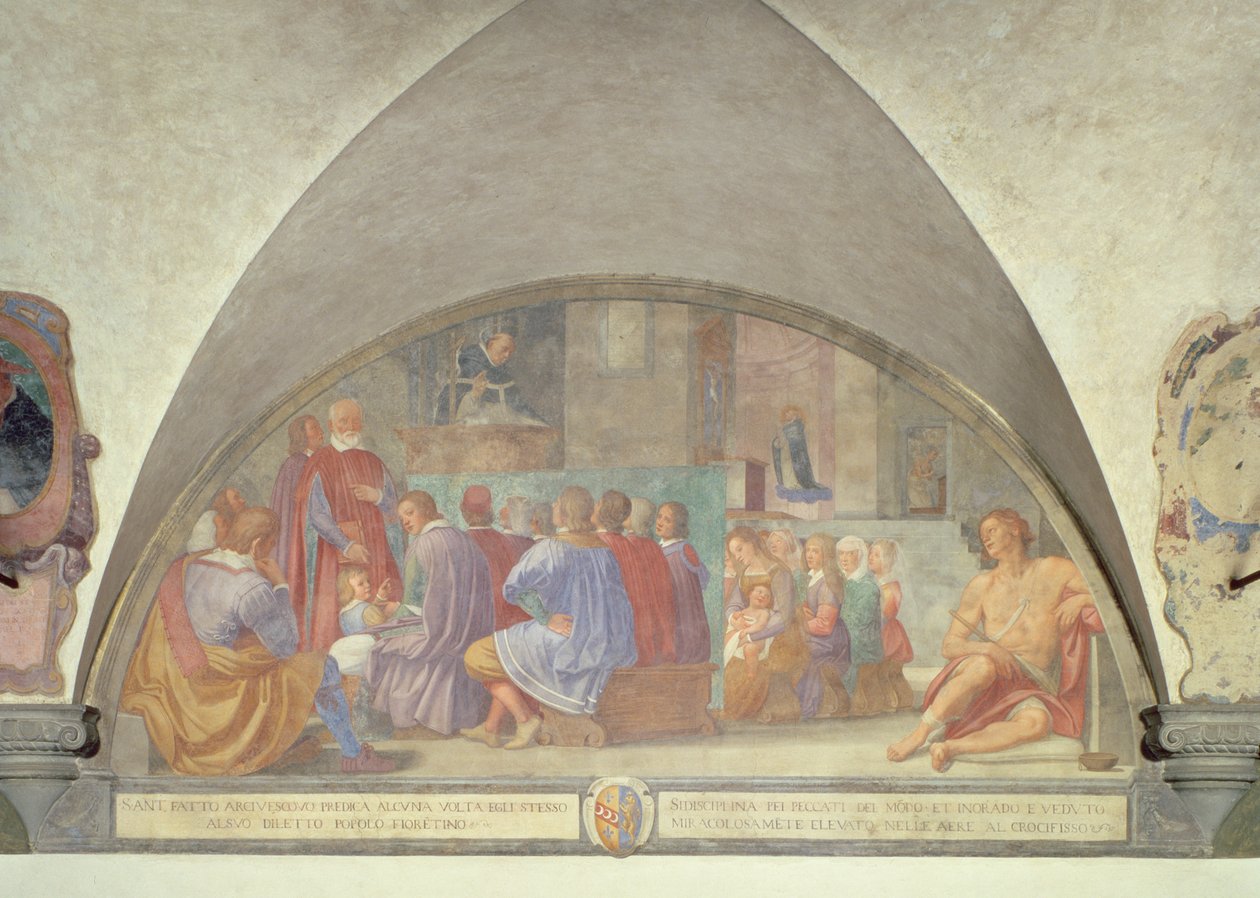 Sankt Antoninus prædiken, lunette af Lorenzo Cerrini