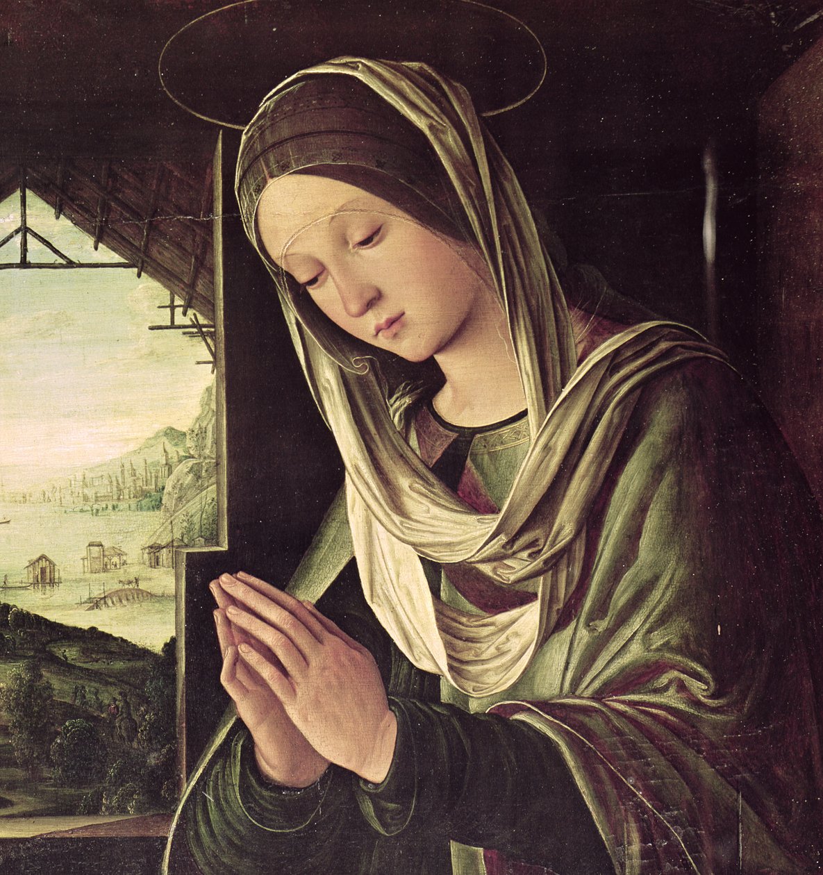 The Nativity, ca. 1490 (detaljer fra 201617) af Lorenzo Costa