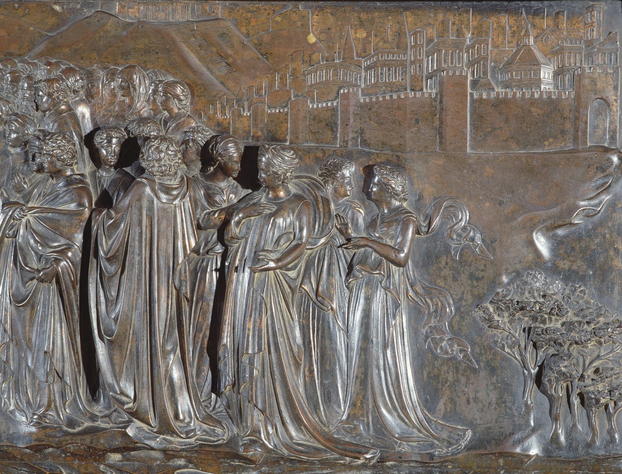 Detalje af skaren, Sankt Zenobius helligdom, 1432-35 bronze af Lorenzo Ghiberti