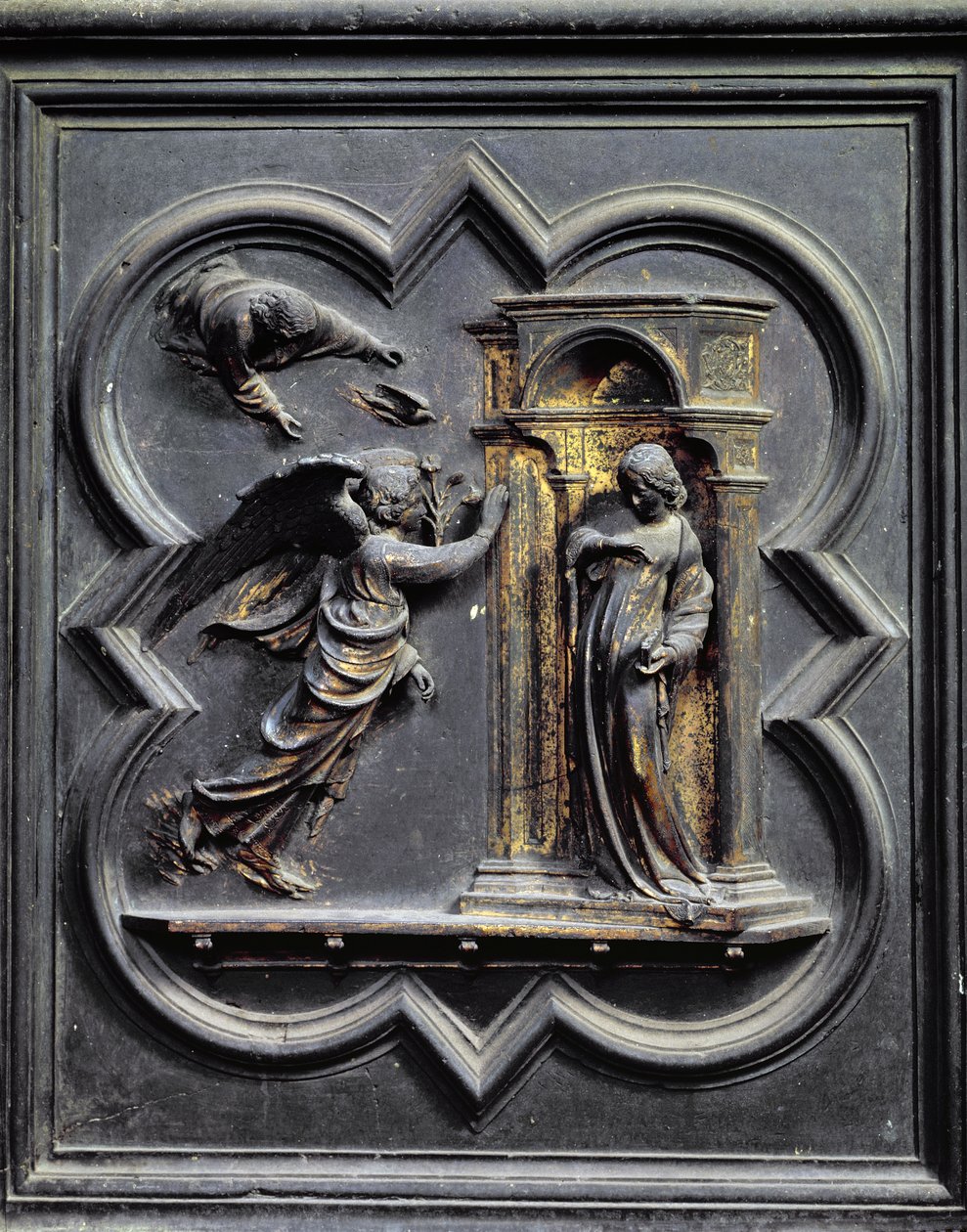 Bebudelsen, første panel af norddørene til dåbskapellet San Giovanni, 1403-24 (bronze) af Lorenzo Ghiberti
