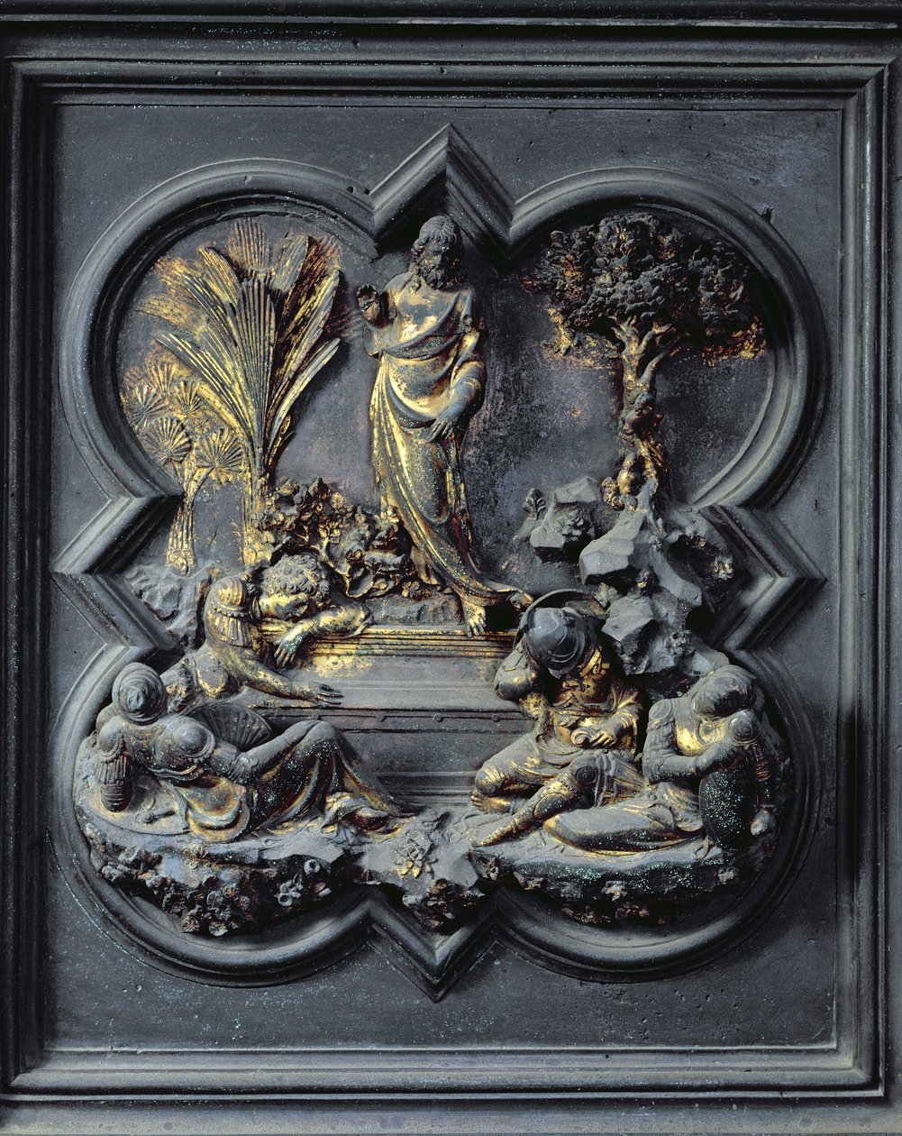 Kristi opstandelse, nittende panel af norddørene til dåbskapellet San Giovanni, 1403-24 (bronze) af Lorenzo Ghiberti