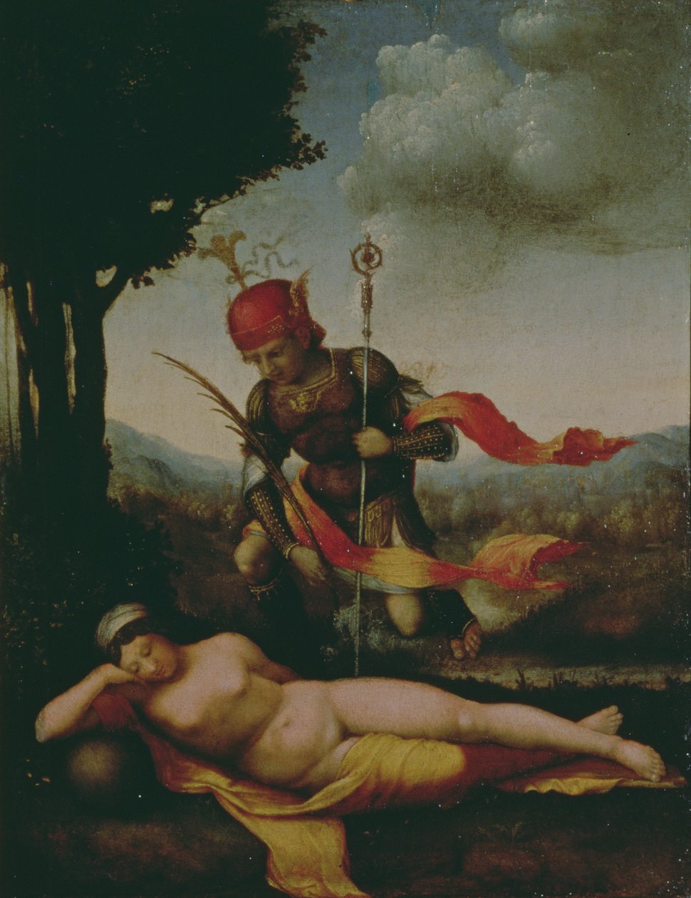 Mercury and Psyche, 1522-23 (panel) af Lorenzo Leonbruno