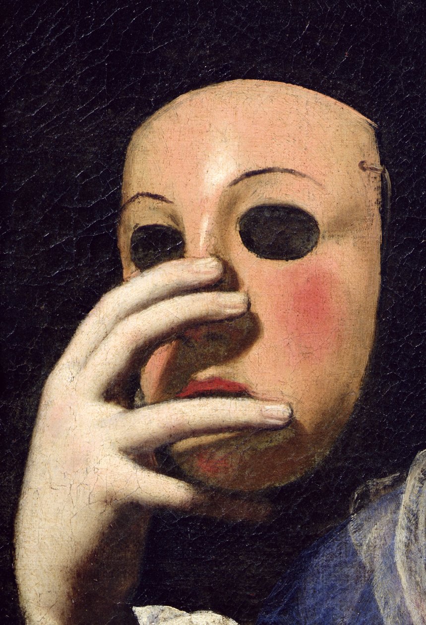 Kvinde med maske (detalje af 154158) af Lorenzo Lippi