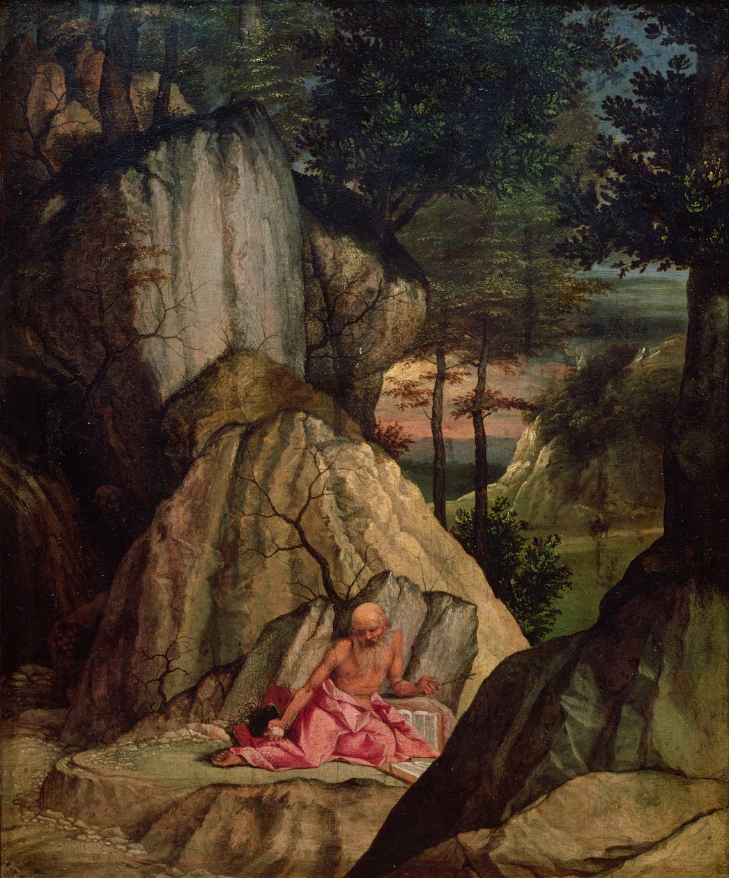 St. Jerome mediterer i ørkenen, 1506 af Lorenzo Lotto