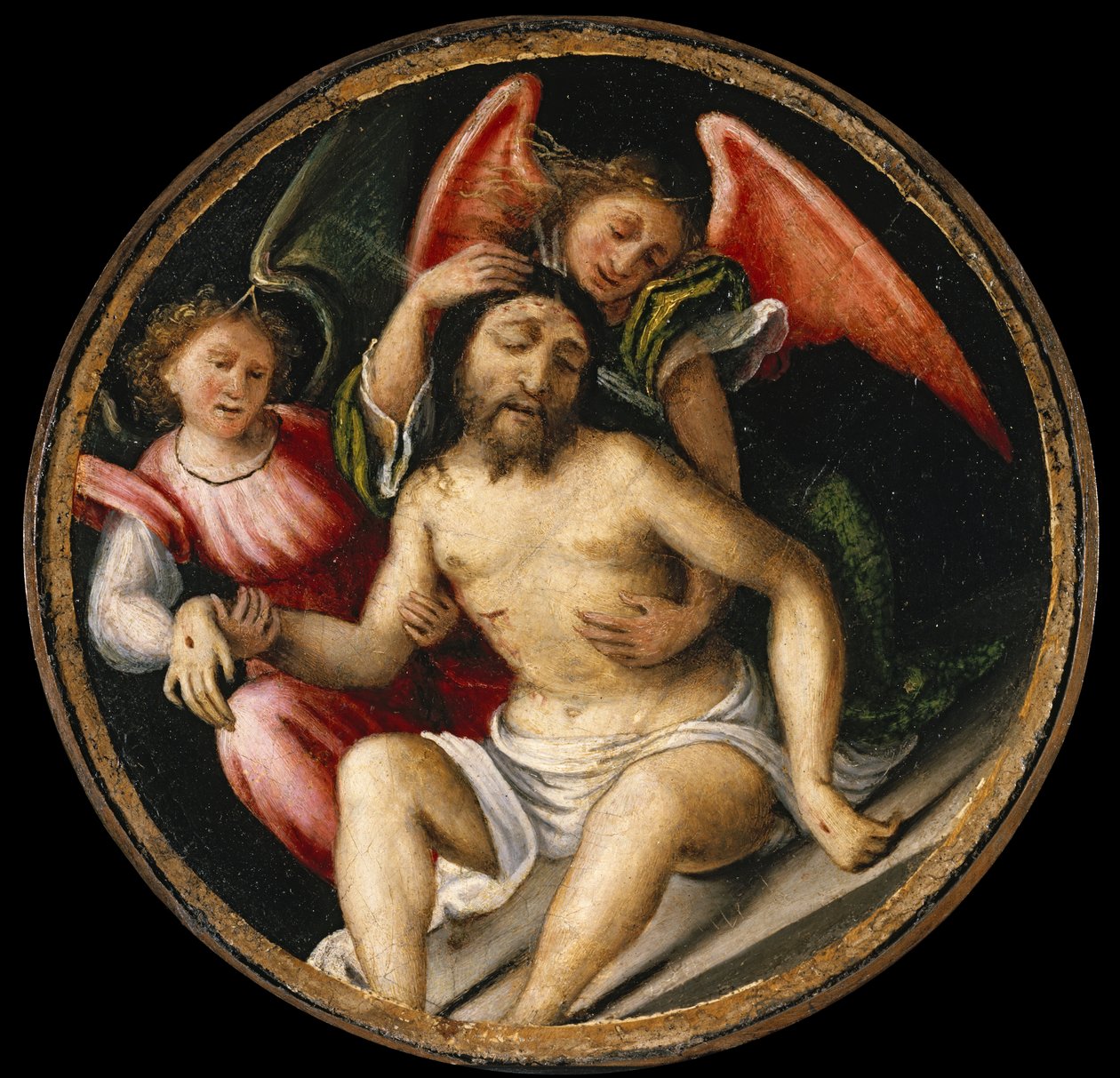 Kristi legeme støttet af engle, ca. 1513-1516 af Lorenzo Lotto