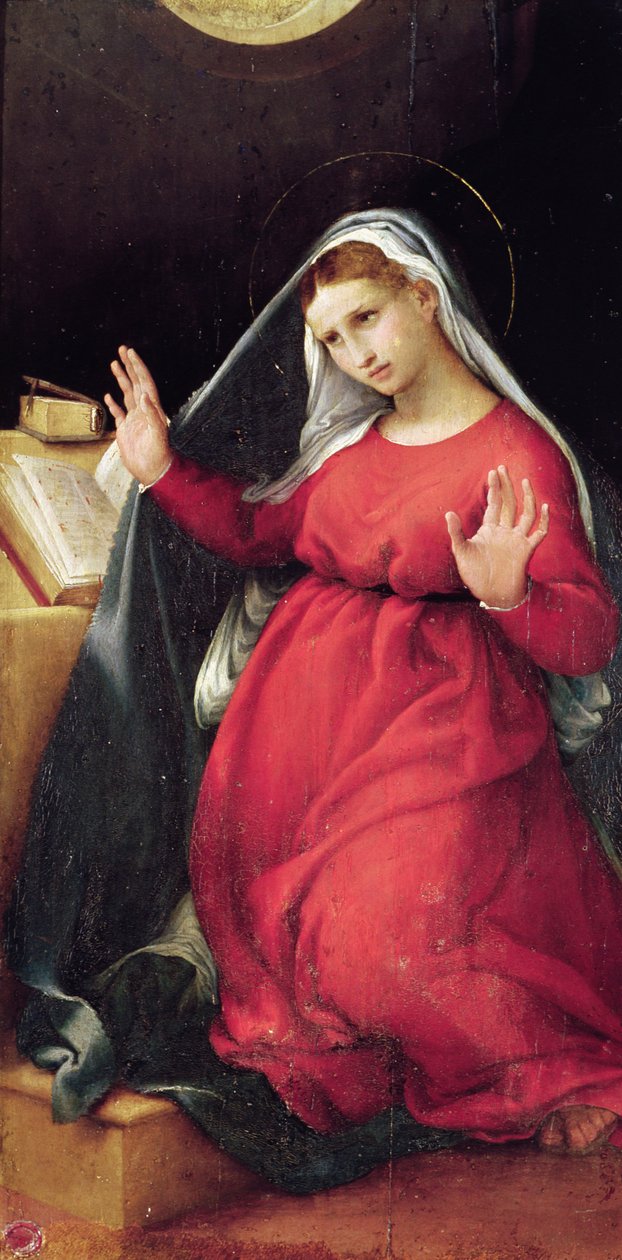 Jomfruen, højre panel fra bebudelsen (se også 228515) af Lorenzo Lotto