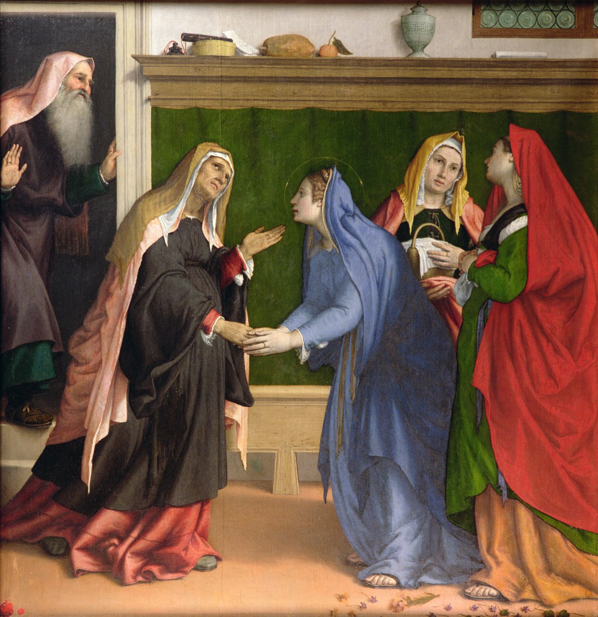 The Visitation, c.1530-35 detalje af 81262 af Lorenzo Lotto