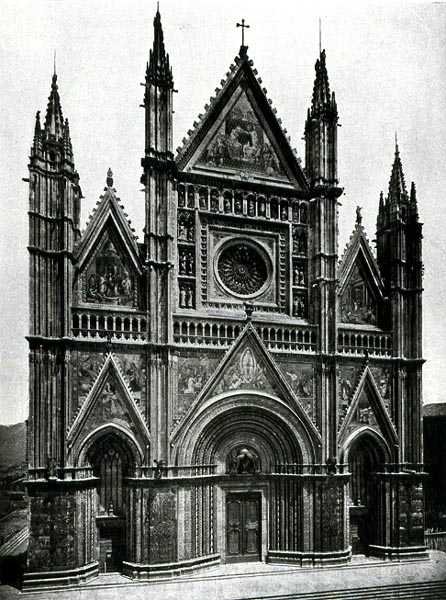 Facaden af Duomo, designet af Lorenzo Maitani (før 1275-1330) af Lorenzo Maitani