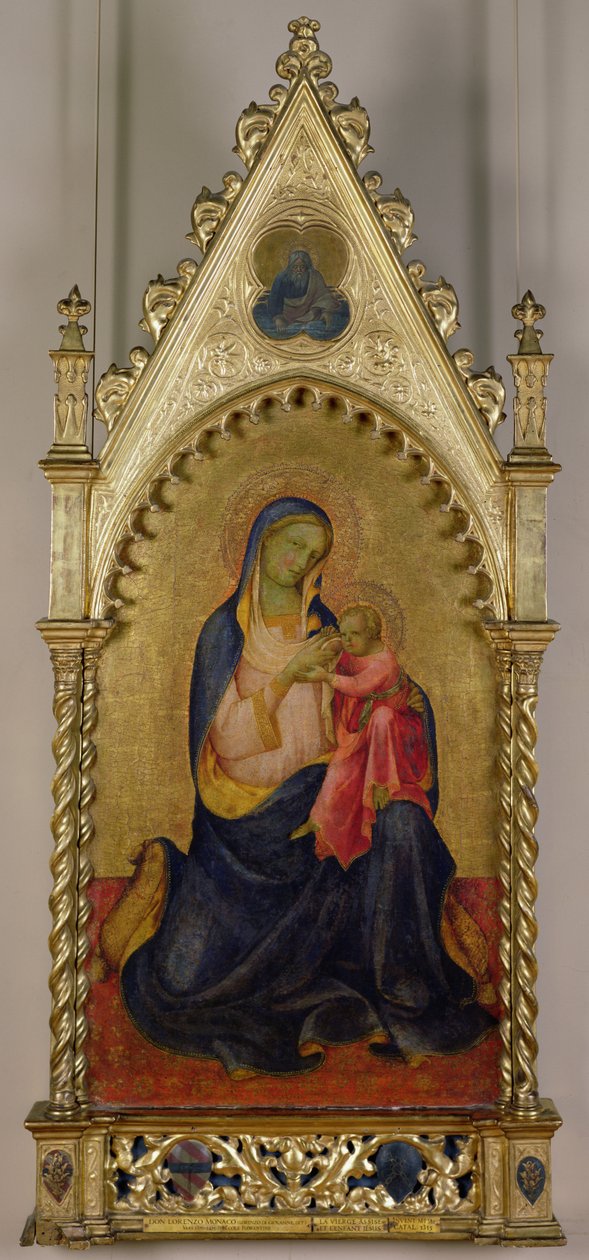 Jomfruen og barnet (tempera på panel) af Lorenzo Monaco