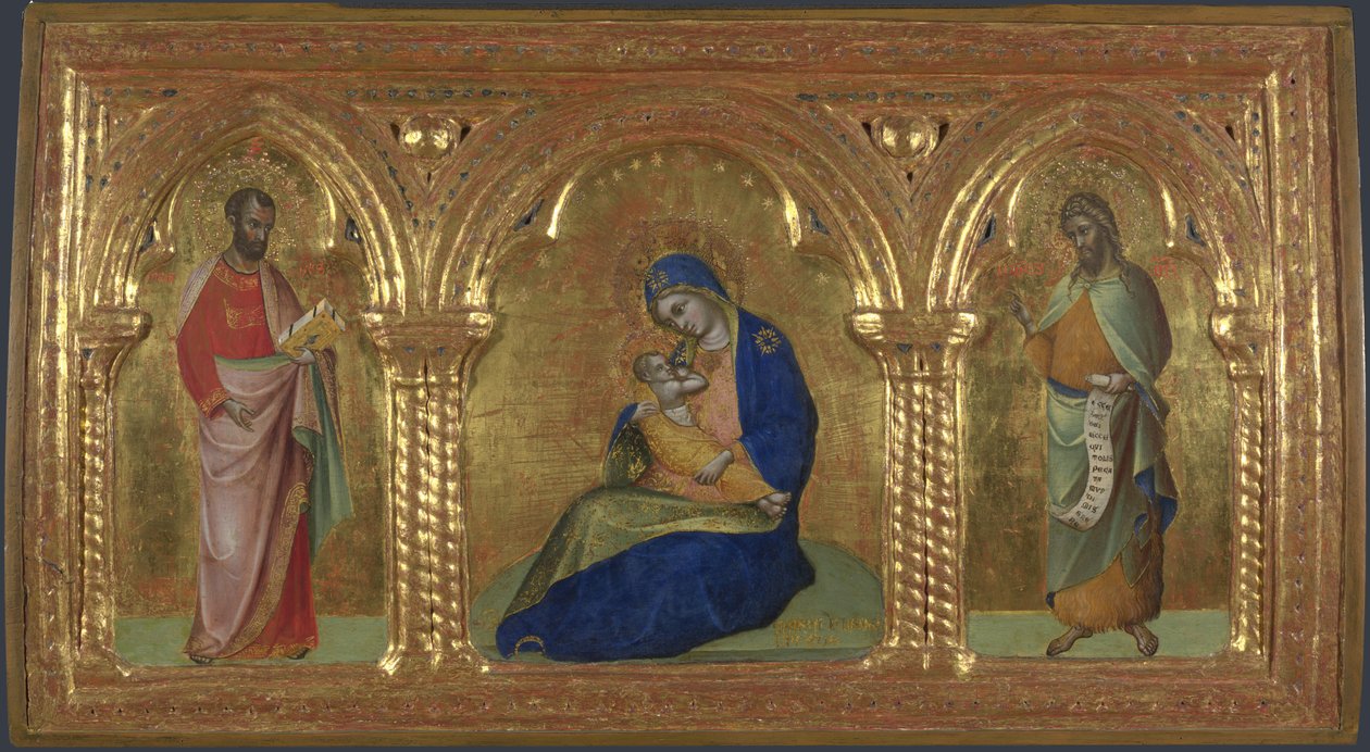 Ydmyghedens madonna med de hellige Mark og John af Lorenzo Veneziano