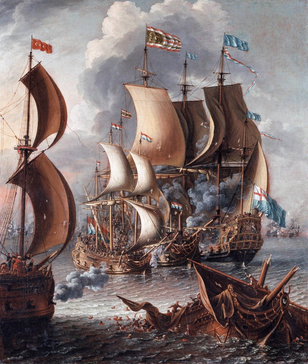 En havkamp med Barbary Corsairs af Lorenzo a Castro