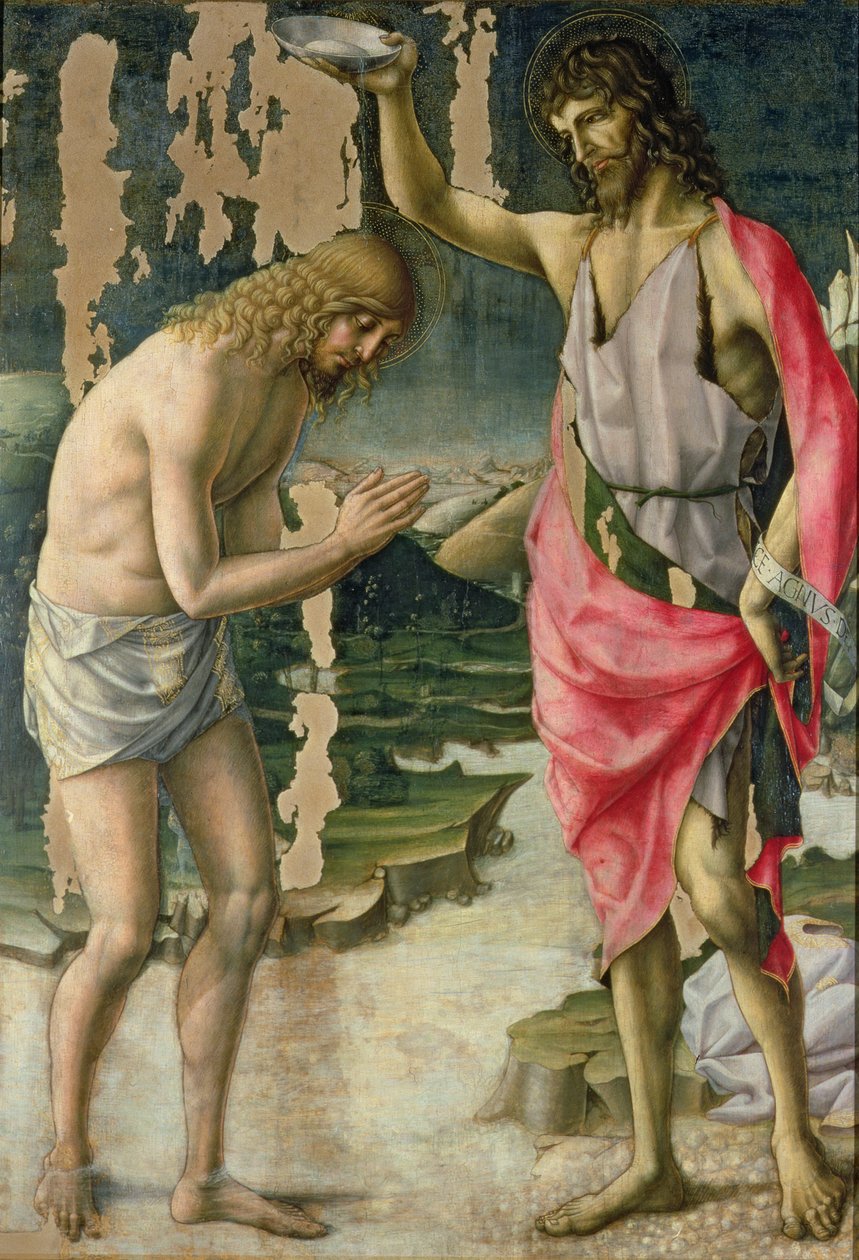 Kristi dåb (tempera på panel) af Lorenzo d Alessandro da Severino II