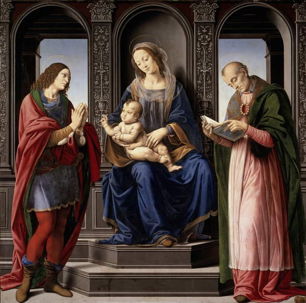Madonna og barn med SS. Julian og Nicholas af Lorenzo di Credi