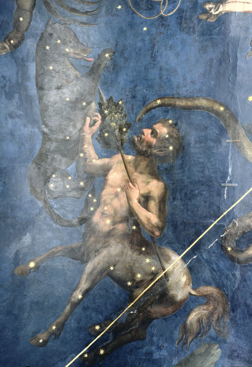 Centaurus, fra loftet på Sala dello Zodiaco, 1579 af Lorenzo Costa